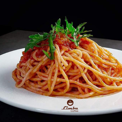 Mỳ Ý sốt cà chua (Món chay) (Tomato sauce spaghetti)